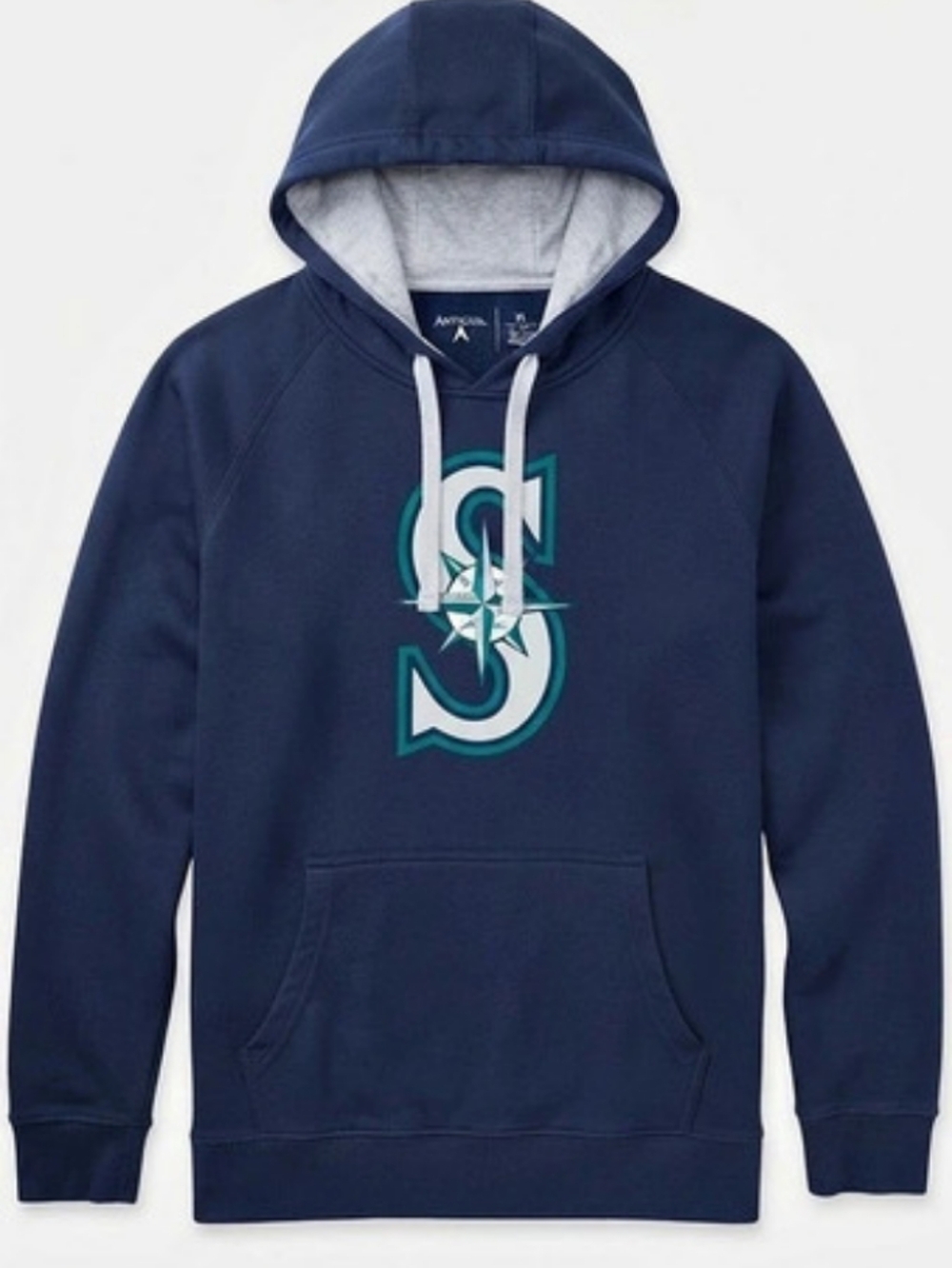 Seattle Mariners Antigua Navy Blue Pullover Hoodie Size XL Baseball Fan Gear